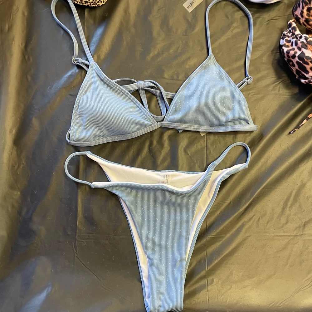 blue/gray bikini